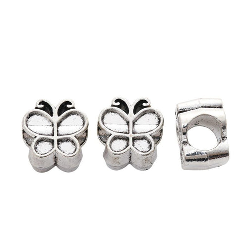 Antique Silver butterfly silhouette slider bead shown in product image 2