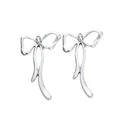 Slender Ribbon Bow Alloy Charm in Antique Silver Finish view 2