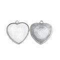 Heart Cabochon Pendant Trays in Two Antique Metal Finishes view 2