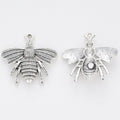 Detailed Bee Metal Charms in Antique Bronze and Silver view 2