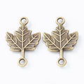 Double Loop Maple Leaf Connector Metal Jewelry Making Pieces view 2