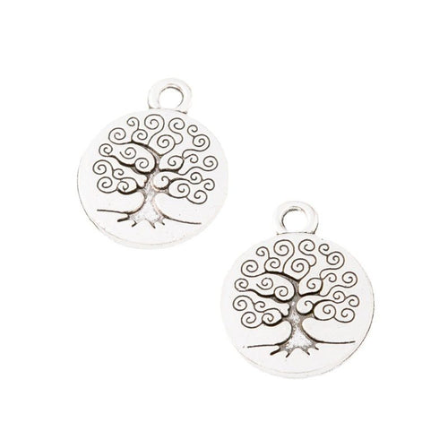 Round Tree of Life metal design front and back view on a light background
