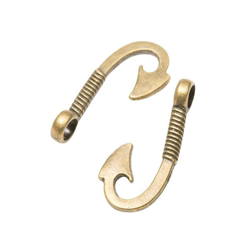 Fish Hook Metal Charms close product view showing form and surface detail