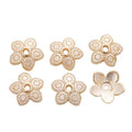 Rounded Flower Bead Caps in Four Metallic Finishes view 2