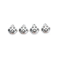 Round Paw Print Metal Charm in Textured Metal for Jewelry Making view 2