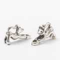 Stretching Cat Charm in 2 Metal Finishes for Jewelry Making view 2