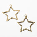 Open Star Outline Metal Charm In 5 Finish Options for Jewelry Making view 2