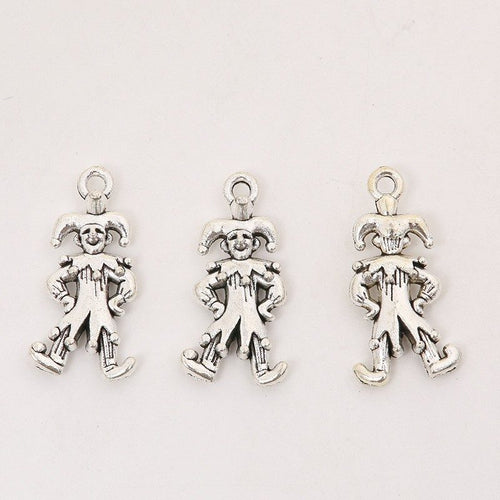 Jester Figure Charm shown from the front in contrasting finishes