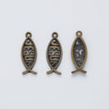 Openwork Fish Charm In 3 Metal Finishes For Jewelry Making view 2