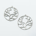 Round Branching Tree Metal Charms in Two Finishes Jewelry Making Pendants view 2