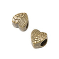 Patchwork Heart Large Hole Bead with a heart form with dotted in 3 Metal Finishes view 2