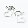 Nurse Cap Heart Outline Metal Charms in Two Finishes view 2