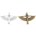 Egyptian Winged Goddess Pendant In Two Vintage Tones view 2