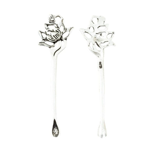 Floral Ear Spoon Charms showing front details and finish