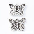 Antique Two-Loop Butterfly Metal Connector Charm Jewelry Component view 2