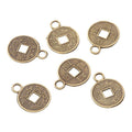 Round Chinese Coin Pendant Charms in Six Metal Finishes view 2
