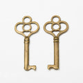 Four Loop Skeleton Key Metal Charms in Two Finishes view 2