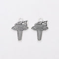 Striped Torch Metal Charms in Antique Silver Finish view 2