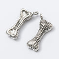 Textured Dog Bone Detailed Metal Charm in 1 Finish view 2