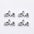 Small Script Love Word Metal Charm in 1 Pictured Finish view 2