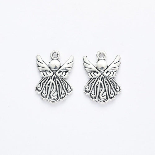Flared Skirt Angel Charm front and reverse details on a white background