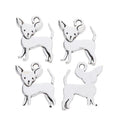 Pointed Ear Dog Metal Charm in Textured Metal for Jewelry Making view 2