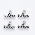 Script Love Word Metal Charm in 1 Pictured Finish Jewelry view 2