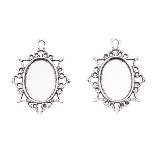 Close view 2 showing the shape and finish of the oval pendant setting