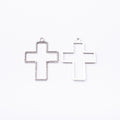 Open Cross Pendant Frame Jewelry Charm in Two Finishes view 2