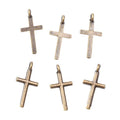 Slim Cross-Shaped Metal Charm Pendants in 6 Finishes view 2