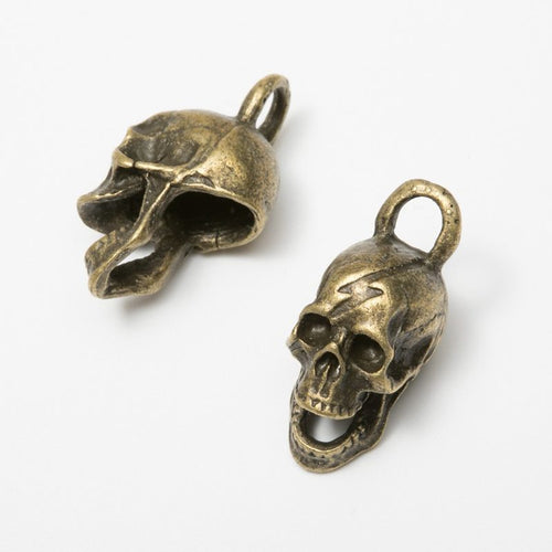 Three-Dimensional Skull Metal Charms close product view showing form and surface detail