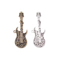 Electric Guitar Charm in 2 Metal Finishes for Jewelry Making view 2