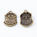 Antique Bronze and Silver Layer Cake Charms for Jewelry Making view 2