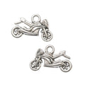 Vintage Style Metal Motorcycle Charm in 2 Metal Finishes view 2