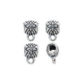 Floral Square Tube Bail Bead in Textured Metal for Jewelry Making view 2