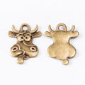 Cartoon Bull Head Metal Charm Pendant For Jewelry Making view 2