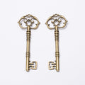 Ornate Skeleton Key Charm in Two Antique Metal Finishes view 2