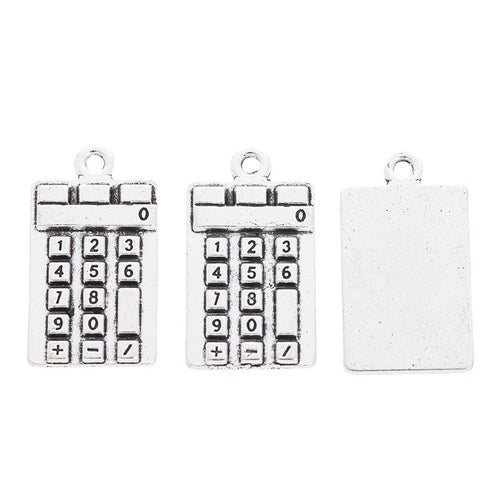 Front detail view of the Mini Calculator metal piece