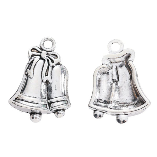 Closer view of the pair of dimensional bells joined below one loop