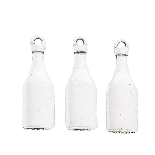 Grouped front and back views showing the details of plain bottle charms