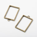 Vintage Rectangular Open Bezel Pendant in 5 Finishes for DIY Jewelry Making view 2