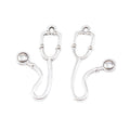 Stethoscope Metal Charm in Antique Bronze and Antique Silver view 2