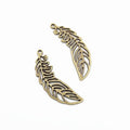 Curved Feather Charm in 3 Metal Finishes for Jewelry Making view 2