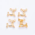 Leaping Fawn Detailed Metal Charm in 2 Finishes for Crafting view 2