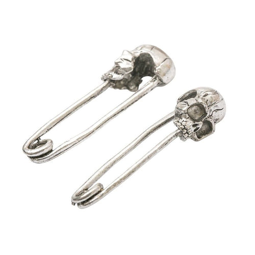 Close view 2 showing the shape and finish of the skull safety pin
