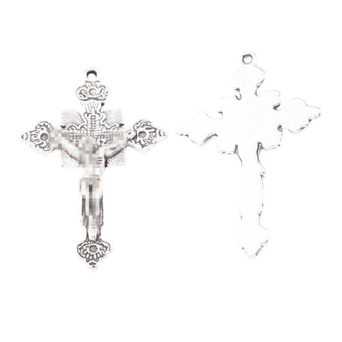 Ornate Crucifix Metal Charms close product view showing form and surface detail