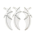 Curved Horn Wing Alloy Charm in Antique Silver Finish view 2