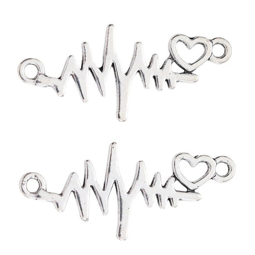 Heartbeat Line metal charm shown in a second product arrangement