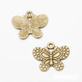 Dotted Butterfly Metal Charms in Two Antique Finishes view 2