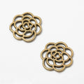 Openwork Rose Flower Metal Components in Four Antique Finishes view 2